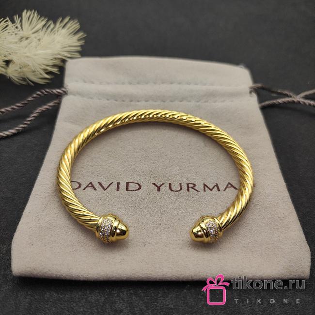 David Yurman Cable Bracelet 18K Yellow Gold with Diamonds 5mm - 1