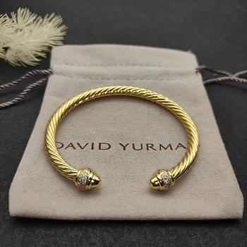 David Yurman Cable Bracelet 18K Yellow Gold with Diamonds 5mm