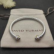 David Yurman Cable Bracelet in Sterling Silver with 18K Yellow Gold with Diamonds 5mm - 1