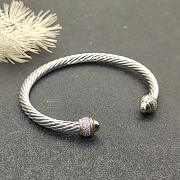 David Yurman Cable Bracelet in Sterling Silver with 18K Yellow Gold with Diamonds 5mm - 3