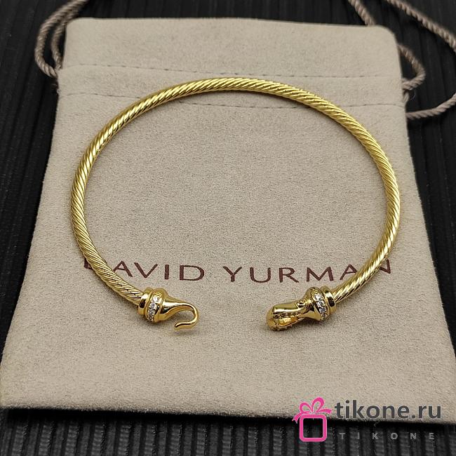 David Yurman Buckle Cablespira Bracelet 18K Yellow Gold with Diamonds 3.5mm - 1