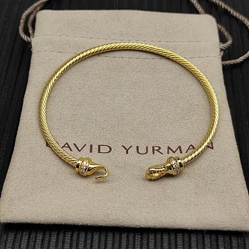 David Yurman Buckle Cablespira Bracelet 18K Yellow Gold with Diamonds 3.5mm