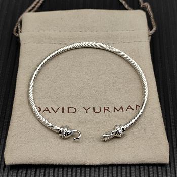David Yurman Buckle Cablespira Bracelet Sterling Silver with Diamonds 3.5mm