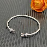 David Yurman Buckle Cablespira Bracelet Sterling Silver with Diamonds 3.5mm - 5