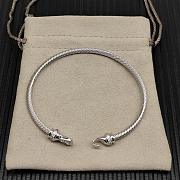 David Yurman Buckle Cablespira Bracelet Sterling Silver with Diamonds 3.5mm - 2