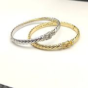 David Yurman Sculpted Cable Buckle Bracelet Sterling Silver with Diamonds 6.2mm - 2