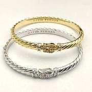 David Yurman Sculpted Cable Buckle Bracelet Sterling Silver with Diamonds 6.2mm - 4
