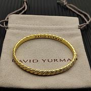 David Yurman Sculpted Cable Bangle Bracelet 18K Yellow Gold with Diamonds 6.2mm - 1