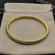 David Yurman Sculpted Cable Bangle Bracelet 18K Yellow Gold with Diamonds 6.2mm - 6