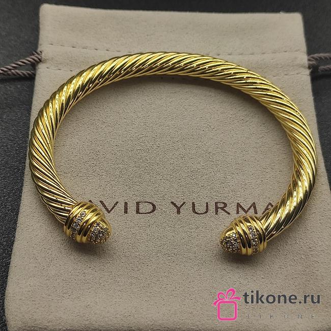 David Yurman Classic Cablespira Bracelet 18K Yellow Gold with Diamonds 7mm - 1