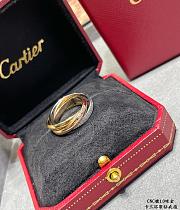 Cartier Trinity Ring Small Half-Paved Rose Gold Silver - 3