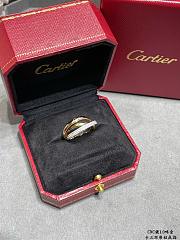 Cartier Trinity Ring Small Half-Paved Rose Gold Silver - 2