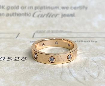 Cartier Love Ring Small 8 Diamonds Rose Gold 