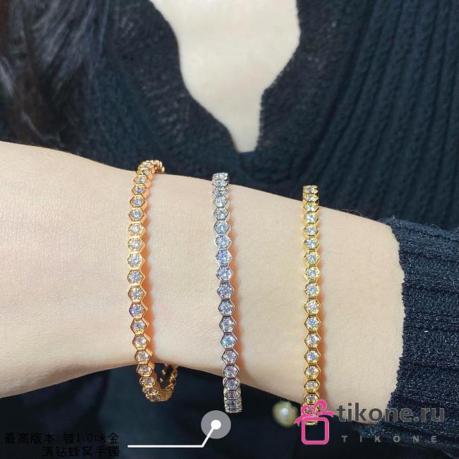 Bee de Chaumet Bracelet Rose Gold/ Yellow Gold/ Silver Diamonds 083434 - 1