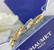 Bee de Chaumet Ring Rose Gold/ Yellow Gold/ Silver Diamonds 2.5mm 081933 - 4