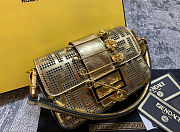 Fendi x Versace Bags Fendace Logo Metalic Brooch Baguette NM Zuuca Leather Mini Bag - 20x13x5cm - 5