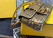 Fendi x Versace Bags Fendace Logo Metalic Brooch Baguette NM Zuuca Leather Mini Bag - 20x13x5cm - 4