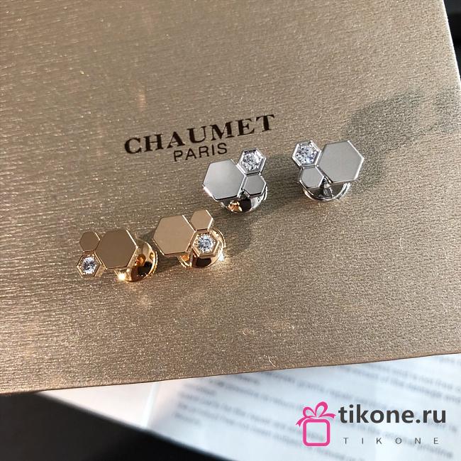 Bee de Chaumet Earrings Rose Gold/ Silver Diamond 083985 - 1