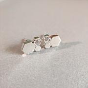 Bee de Chaumet Earrings Rose Gold/ Silver Diamond 083985 - 2