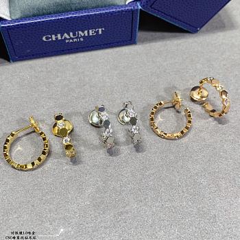 Bee de Chaumet Hoop Earrings Rose Gold/ Yellow Gold/ Silver Diamonds 085475