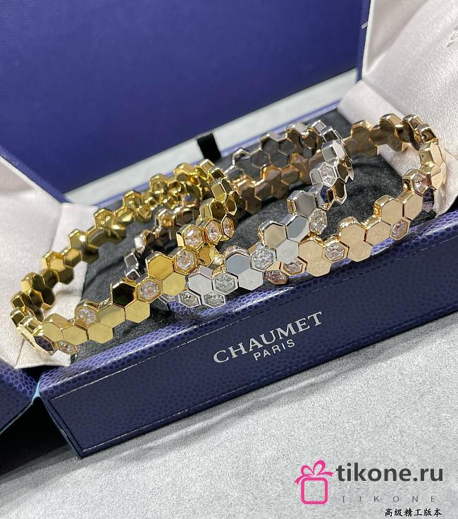 Bee de Chaumet Bracelet Rose Gold/ Yellow Gold/ Silver Diamonds 085088 - 1