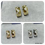 Bee de Chaumet Hoop Earrings Rose Gold/ Yellow Gold/ Silver Diamonds 085405 - 2