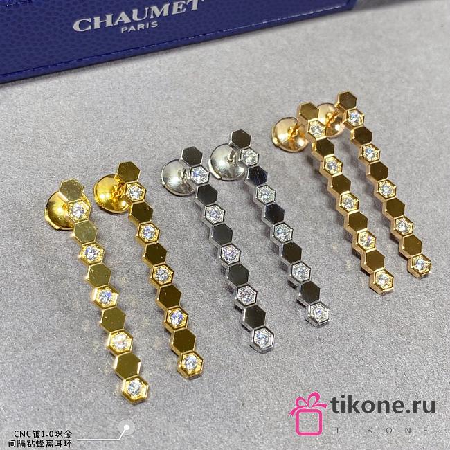 Bee de Chaumet Earrings Rose Gold/ Yellow Gold/ Silver Diamonds 083993  - 1