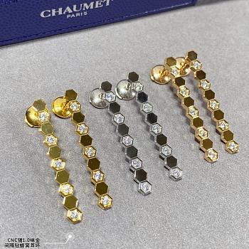 Bee de Chaumet Earrings Rose Gold/ Yellow Gold/ Silver Diamonds 083993 