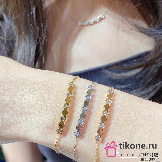 Bee de Chaumet Bracelet Rose Gold/ Yellow Gold/ Silver Diamonds 084679 - 1