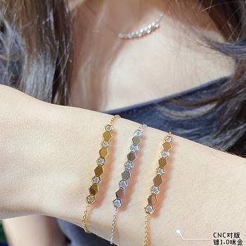 Bee de Chaumet Bracelet Rose Gold/ Yellow Gold/ Silver Diamonds 084679