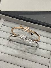 Tiffany Knot Wire Bangle in White Gold with Diamonds - 3