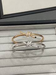 Tiffany Knot Wire Bangle in White Gold with Diamonds - 5