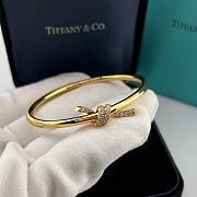 Tiffany Knot Wire Bangle in Yellow Gold with Diamonds - 1