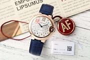 Ballon Bleu de Cartier Watch 33mm Rose Gold Blue Alligator Leather - 1