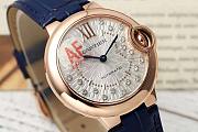 Ballon Bleu de Cartier Watch 33mm Rose Gold Blue Alligator Leather - 6