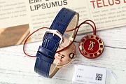 Ballon Bleu de Cartier Watch 33mm Rose Gold Blue Alligator Leather - 4
