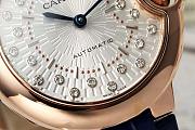 Ballon Bleu de Cartier Watch 33mm Rose Gold Blue Alligator Leather - 3