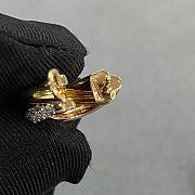 Cartier Trinity Earrings Classic Half-Paved White Rose Yellow Gold  - 5