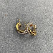 Cartier Trinity Earrings Classic Half-Paved White Rose Yellow Gold  - 3