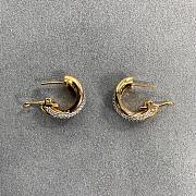 Cartier Trinity Earrings Classic Half-Paved White Rose Yellow Gold  - 2