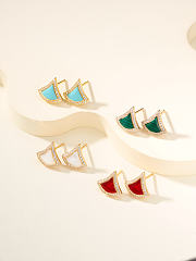 Divas' Dream Stud Earrings In 18 Kt Rose Gold Set With Green  - 2