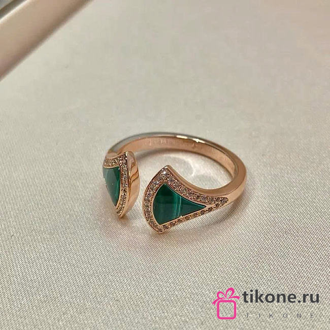 Bvlgari Divas' Dream Ring Rose Gold Green - 1