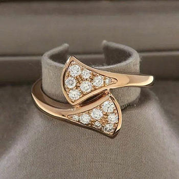 Bvlgari Divas' Dream Ring with 0.17 ct Diamonds Rose Gold/ Silver