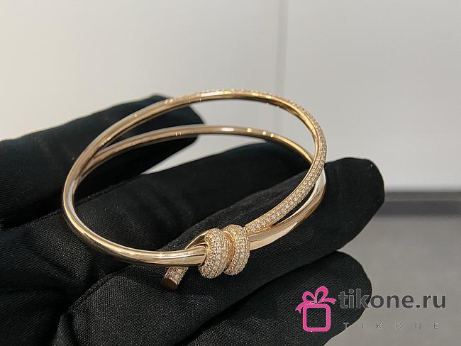 Tiffany Knot Double Row Bracelet in Rose Gold with Diamonds - 1