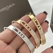 Messika Move Noa Half Pavé Bangle Rose/ Yellow/ White Diamond Bracelet 06371 - 4