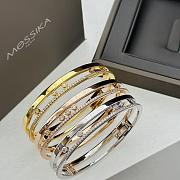 Messika Move Romane Bangle Pink/ Yellow/ White Gold Diamond Bracelet 06747 - 4