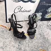 Dolce & Gabbana 105 Sandals With Rhinestone Embroidery in Black  - 6