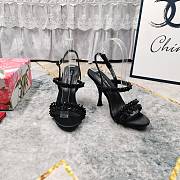 Dolce & Gabbana 105 Sandals With Rhinestone Embroidery in Black  - 4