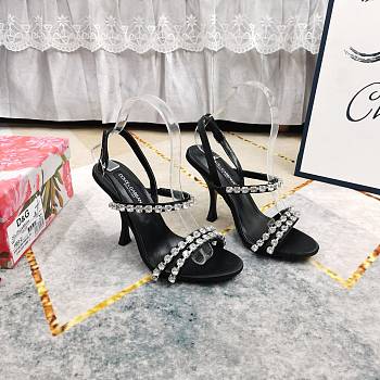 Dolce & Gabbana 105 Sandals With Rhinestone Chain in Black