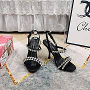 Dolce & Gabbana 105 Sandals With Rhinestone Chain in Black - 6